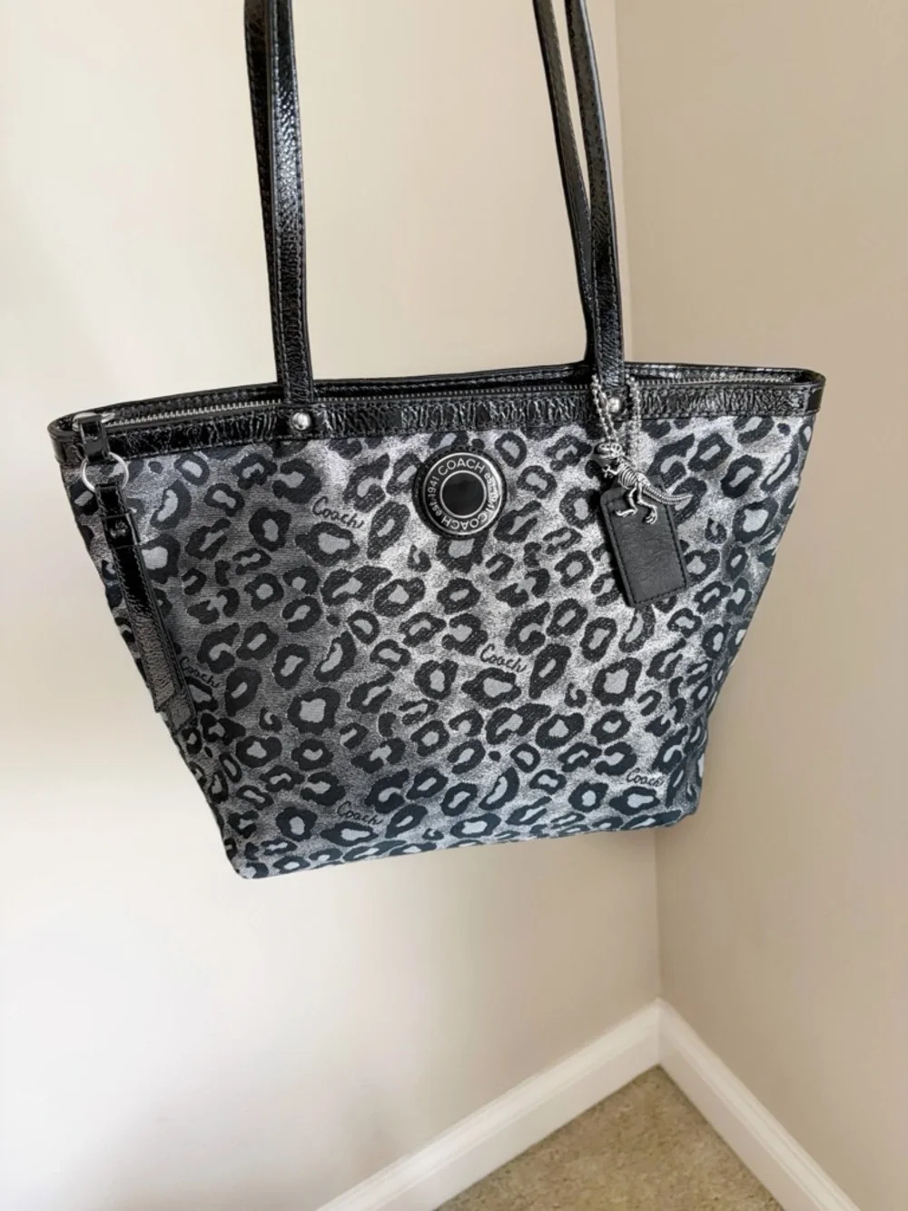 Coach Ocelot Metallic Leopard Tote Bag Y2K